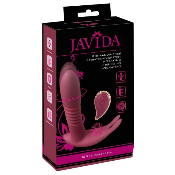 Javida RC - klitorisvibrator med fjernbetjening - 3 funktioner - rød