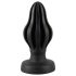ANOS - ribbet blød anal plug - 5 cm (sort)