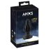 ANOS - ribbet blød anal plug - 5 cm (sort)