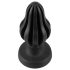 ANOS - ribbet blød anal plug - 5 cm (sort)