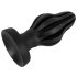 ANOS - ribbet blød anal plug - 5 cm (sort)