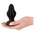 ANOS - ribbet blød anal plug - 5 cm (sort)