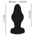 ANOS - ribbet blød anal plug - 5 cm (sort)