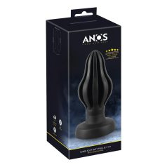 ANOS - analplug med riller - blød - 7 cm - sort