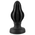 ANOS - rillet blød buttplug - 7 cm (sort)
