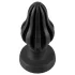 ANOS - rillet blød buttplug - 7 cm (sort)