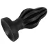 ANOS - rillet blød buttplug - 7 cm (sort)