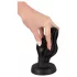 ANOS - rillet blød buttplug - 7 cm (sort)
