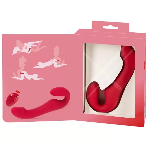 You2Toys - strapless strap-on vibrator - fjernbetjening - rød