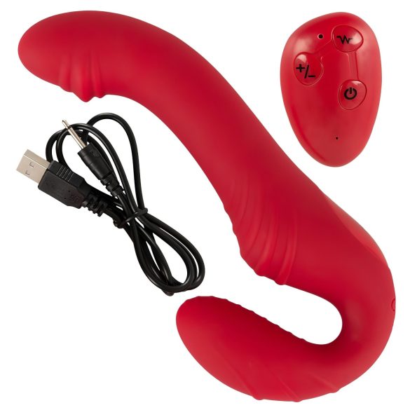 You2Toys - strapless strap-on vibrator - fjernbetjening - rød