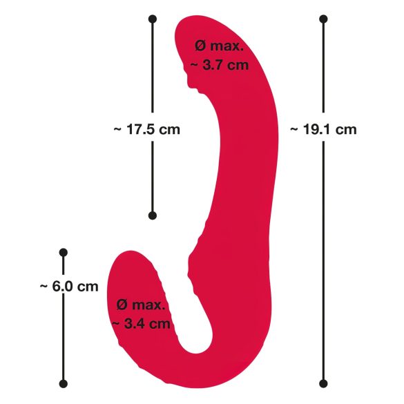 You2Toys - strapless strap-on vibrator - fjernbetjening - rød