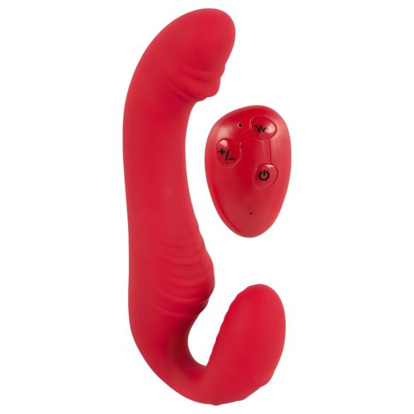 You2Toys - strapless strap-on vibrator - fjernbetjening - rød