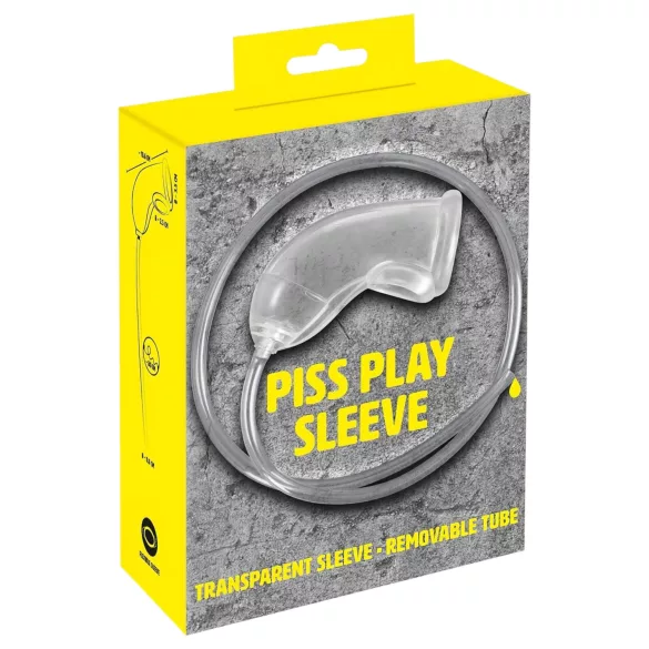 You2Toys Piss Play Sleeve - penishylster med udløbsslange (gennemsigtig)