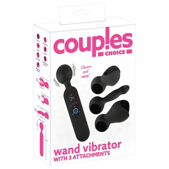 Couples Choice - parvibrator med varme - genopladelig - sort