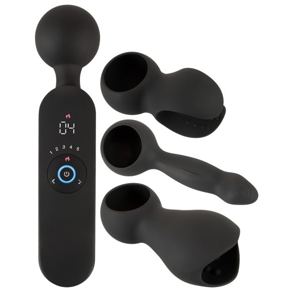 Couples Choice - parvibrator med varme - genopladelig - sort