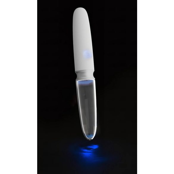 Liaison Straight - genopladelig LED-vibrator (gennemsigtig-hvid)