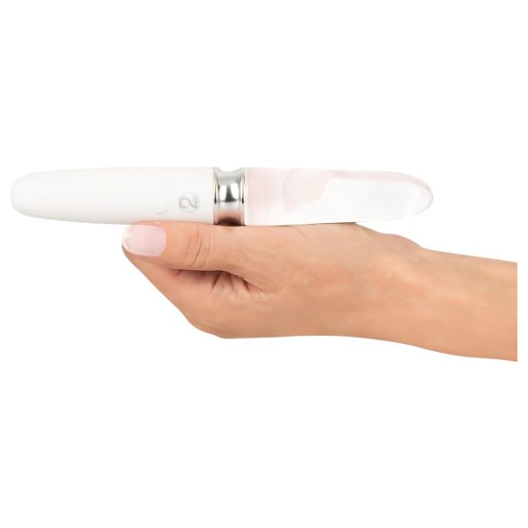 Liaison Straight - genopladelig LED-vibrator (gennemsigtig-hvid)