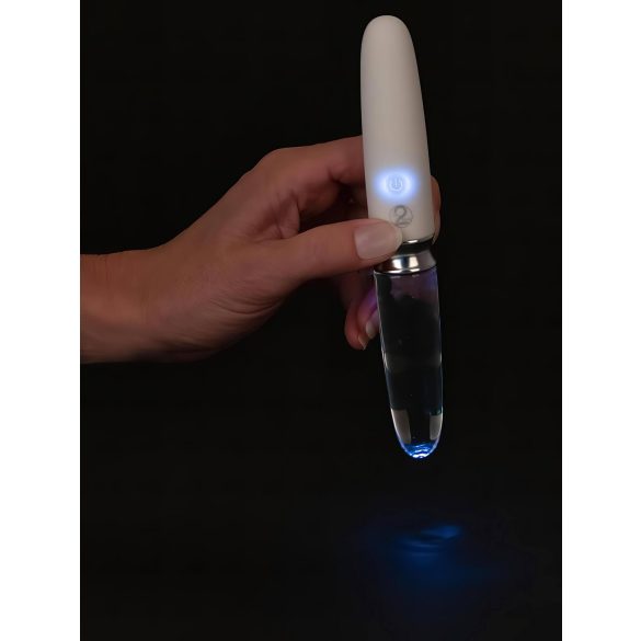 Liaison Straight - genopladelig LED-vibrator (gennemsigtig-hvid)