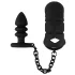 Black Velvets - silikone peniskurv med anal plug (sort)