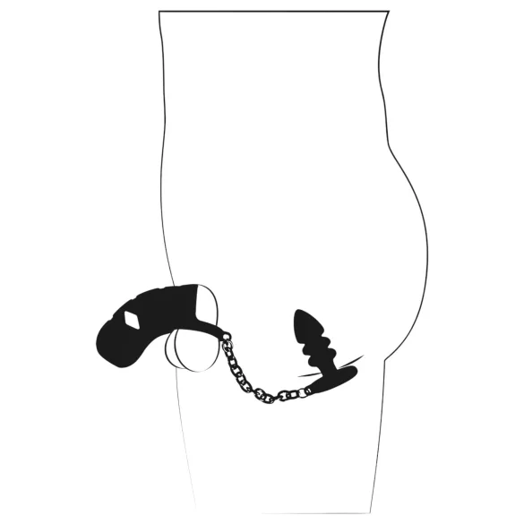 Black Velvets - silikone peniskurv med anal plug (sort)