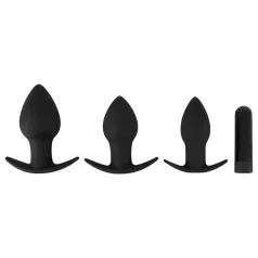   Black Velvets - anal vibrator sæt - genopladelig - 3 dele - sort