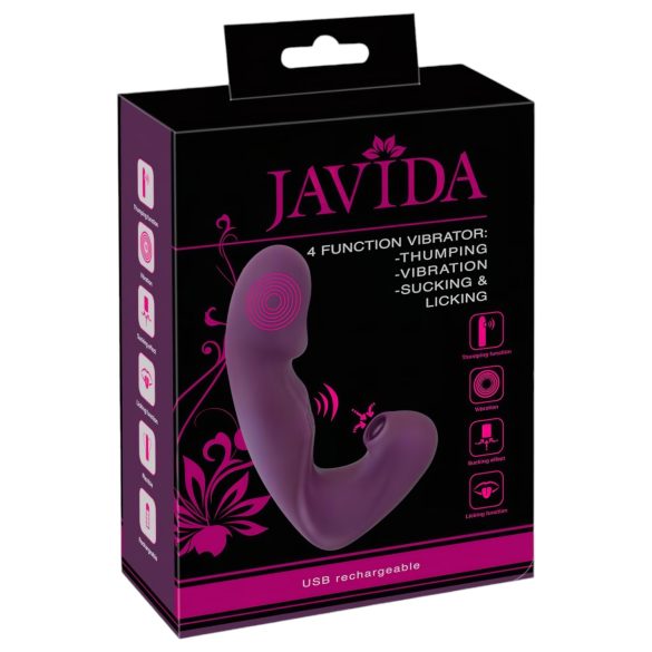 Javida - klitorisvibrator 4i1 - vibrator med sugefunktion - lilla