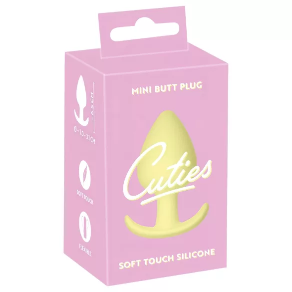 Cuties - mini analplug - silikone - gul 3,1 cm