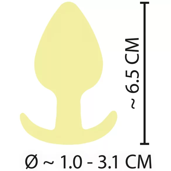 Cuties Mini Butt Plug - silikone analplug (gul, 3,1 cm)