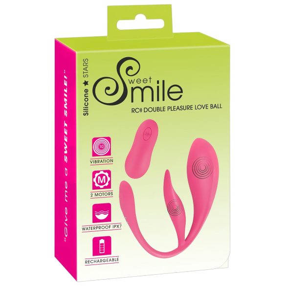 SMILE - vibratoræg med fjernbetjening - genopladelig - pink