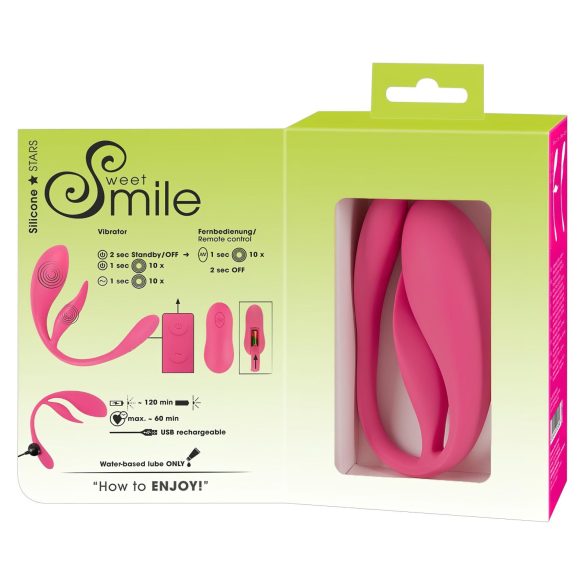 SMILE - vibratoræg med fjernbetjening - genopladelig - pink