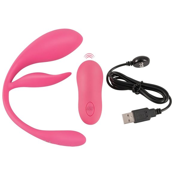 SMILE - vibratoræg med fjernbetjening - genopladelig - pink
