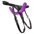 SMILE - strap-on dobbelt dildo med trusser - lilla/sort