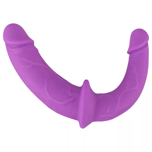 SMILE - strap-on dobbelt dildo med trusser - lilla/sort