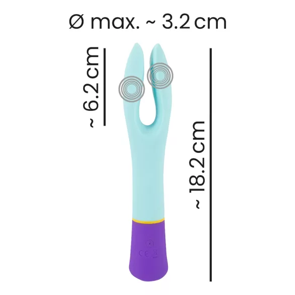 You2Toys - vibrator med 2 motorer - genopladelig vandtæt - farverig