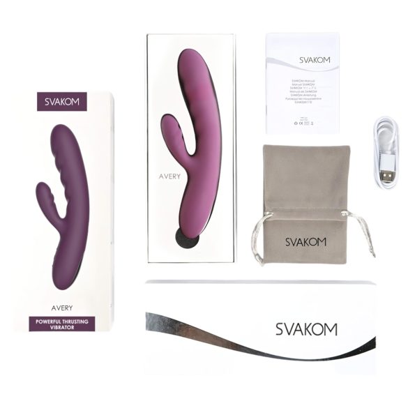 Svakom Avery - rabbit vibrator med stød - genopladelig - lilla