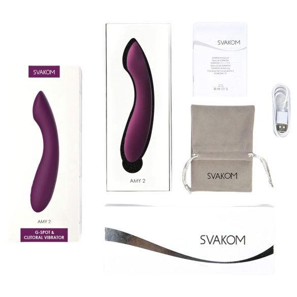 Svakom Amy 2 - G-punkt vibrator - genopladelig, vandtæt - lilla