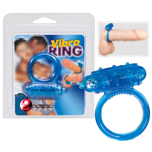 You2Toys - silikone penisring med vibration - blå