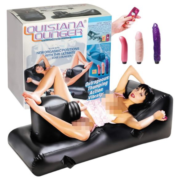 Louisiana Lounger - sexmaskine med indbygget vibrator (sort)