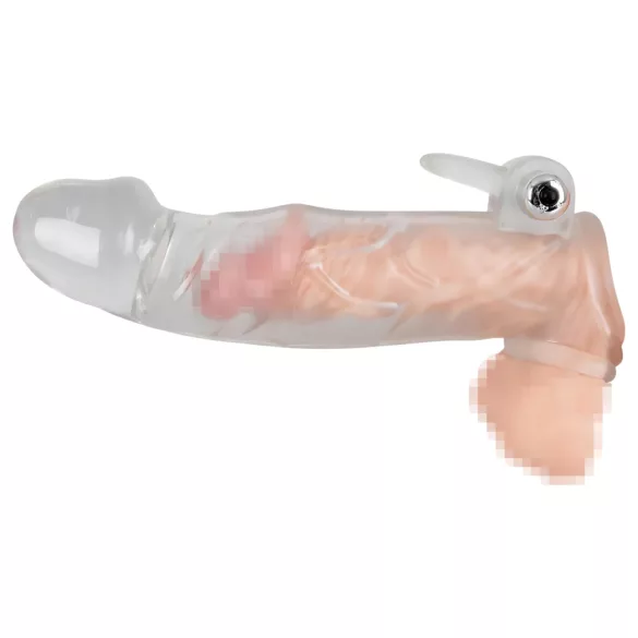 Crystal Skin - vibratorisk penis sleeve - forlængelse - gennemsigtig