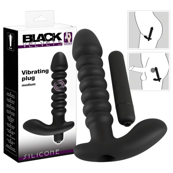 Sort Velvet bølgevibrator - medium (sort)