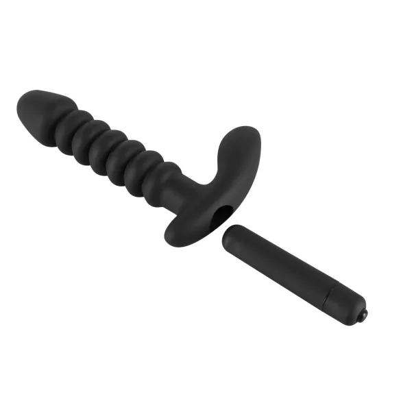 Black Velvets - vibrator med riller - mellem - sort