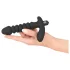 Black Velvets - vibrator med riller - mellem - sort
