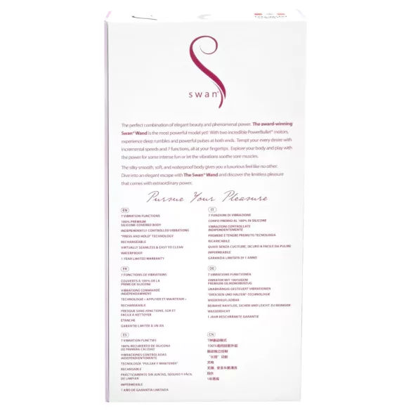 The Swan Wand - vibrator stav - genopladelig - pink