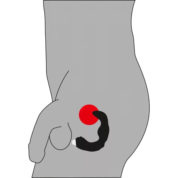 Rebel - prostata vibrator med bøjning - sort