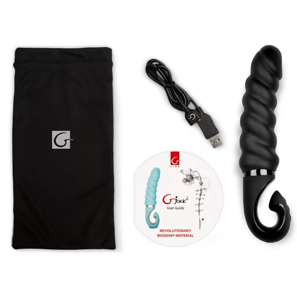 Gvibe G-jack 2 - genopladelig G-punkts vibrator - vandtæt silikone - sort