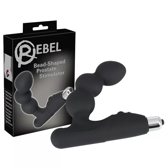 Rebel - prostata vibrator med kugler - sort