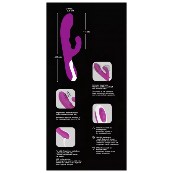 Javida - klitorisvibrator med varmefunktion - silikone pink