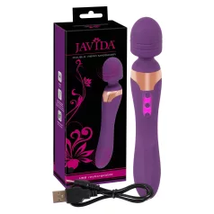   Javida - vibrator med dobbelte ender - massagefunktion - lilla