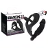 Black Velvets - analvibrator med penis- og kuglering - sort