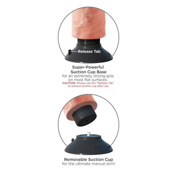 King Cock 9 sugekop vibrator (23 cm) - naturlig